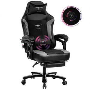 big and tall 350lbs massage gaming chair with footrest racing computer desk