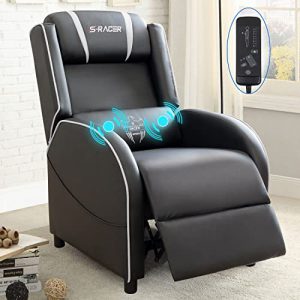 homall gaming recliner chair racing style single living room sofa recliner pu