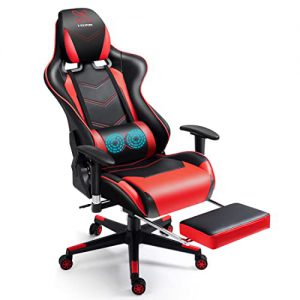 x volsport massage gaming chair with footrest reclining high back computer