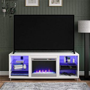 ameriwood home fireplace tv stand for tvs up to 70 white