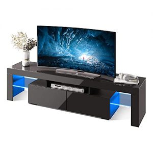 wlive modern led tv stand for 606570 inch tvs with color change lighting