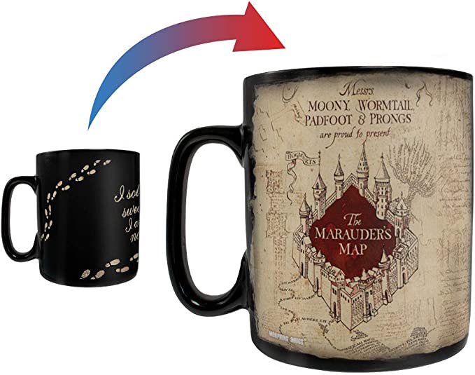 Harry Potter Mischief Maurader's Map 18 oz Ceramic Travel Coffee Mug with Lid 